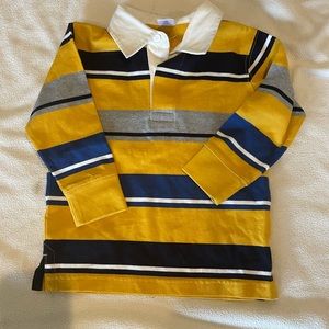 Gymboree sixe 3t boy blue yellow long sleeve polo shirt NWOT